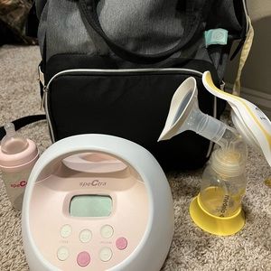 Spectra Breastpump with breastfeeding backpack and Medela manual pump